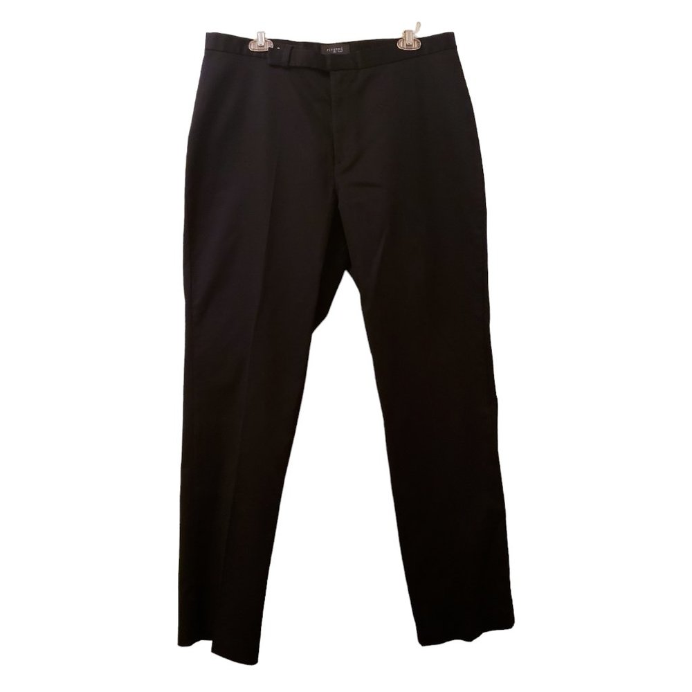 Riveted by Lee Womens Khaki 16 Black Straight Leg Pants Flat Front Spandex